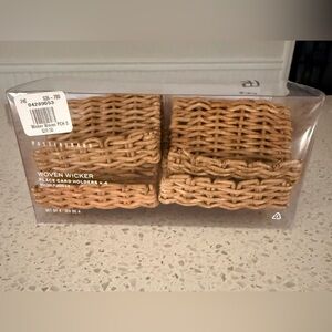 Pottery Barn Woven Wicker Place Card Holders - Brown (Set of 4)